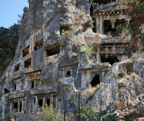 Türkiye. Fethiye. Rock Tombs of Amyntas