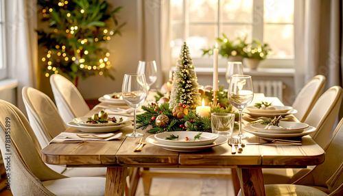 Weihnachtsessen, Dinner, dekoriert, Weihnachten