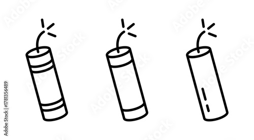 Dynamite Line Icon Set – Minimal Style