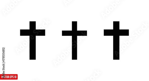 Minimalist cross design: simple christian symbols in black on white
