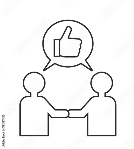 会議、ミーティング、Web会議のイラストセット（合意、握手、グッド、親指）