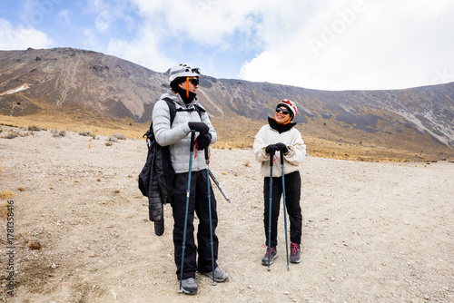 Mountaineering group enjoying a mountain trek