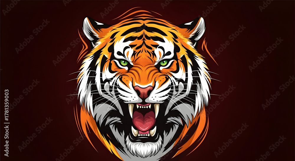 Fototapeta premium tiger head vector