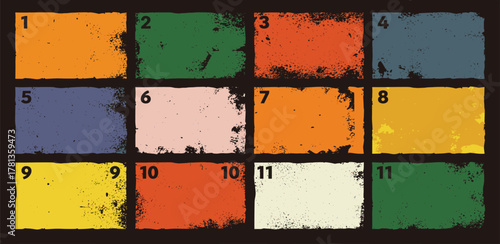 Vintage Grunge Texture Background with Numbers and Distressed Borders