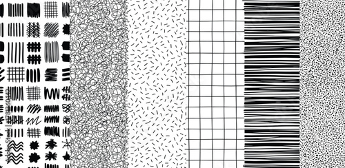 Variety of Textures Seamless Patterns for Graphic Design and Digital Backgrounds