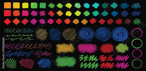 Colorful Scribbles and Doodles Dynamic Brush Strokes for Creative Designs