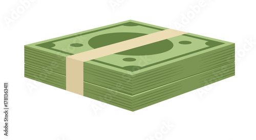Stack of money in modern flat design