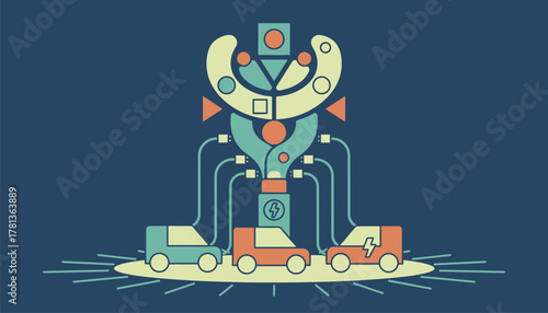 An artfully designed charging station that doubles as a sculptural installation attracting attention while serving the communitys electric vehicle needs.