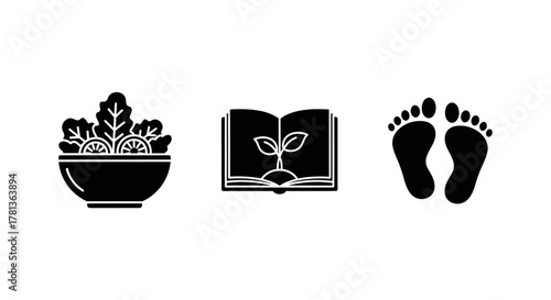 Wellness and sustainability: plant-based diet, eco-friendly reading, and natural living