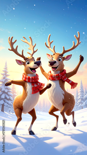 Tanzende Rentiere 