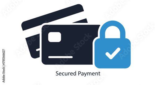 Secure online transactions with cards locks and data protection silhouette