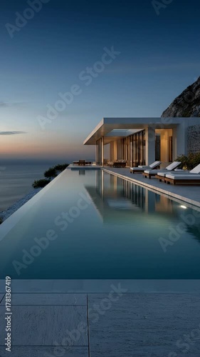 Luxury villa with infinity pool overlooking ocean