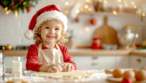 Kind backt Plätzchen, Weihnachtszeit 