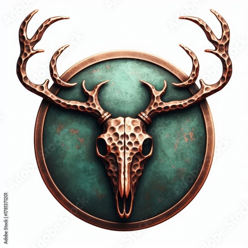 Forged Metal Deer Skull