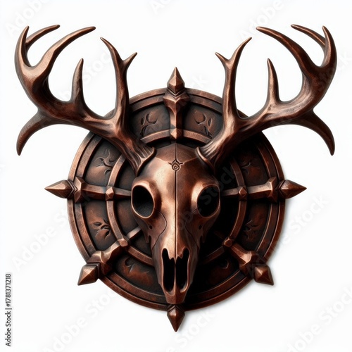 Forged Metal Deer Skull