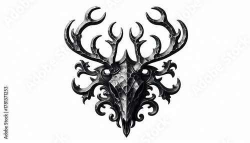 Forged Metal Deer Skull