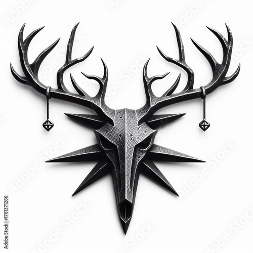 Forged Metal Deer Skull