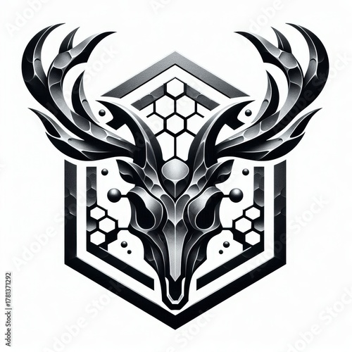 Forged Metal Deer Skull