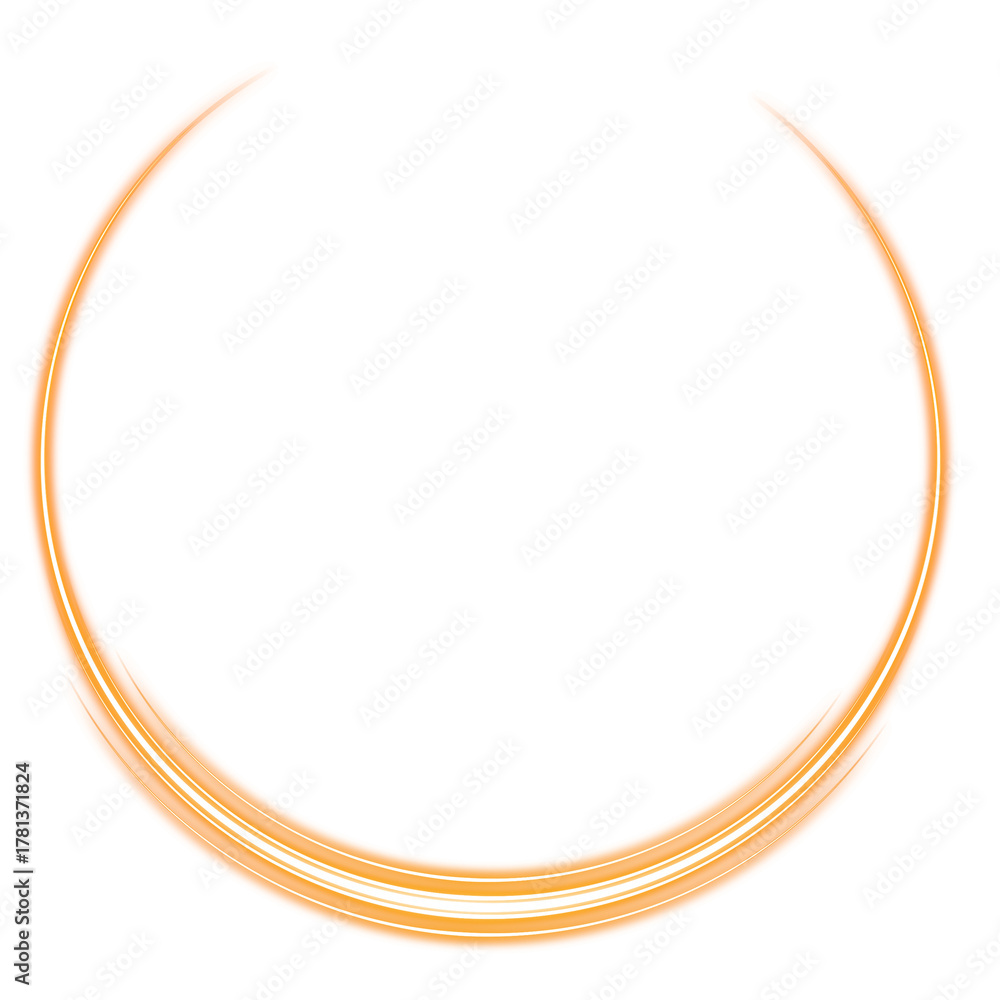 Obraz premium Orange glowing ring on transparent background