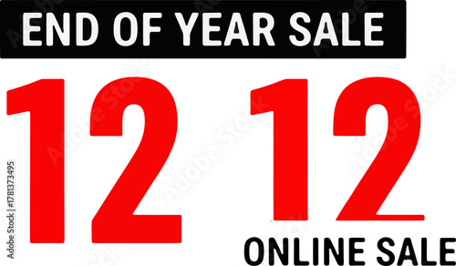12 12 End of Year Online Sale Banner Design.