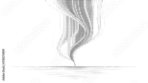 Abstract tornado swirl with smooth gray curved lines on white background, dynamic spiral vortex design, motion energy concept, modern flow illustration, technology art vector
