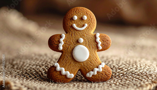 Gingerbread man cookie ornament for text copy