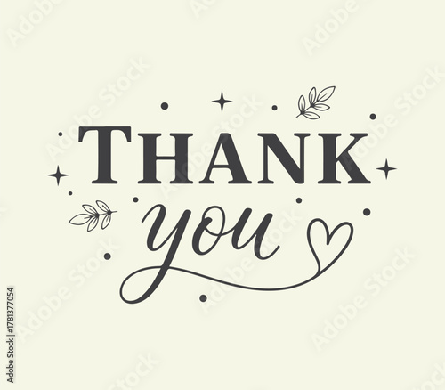 Thankyou typography vector design, Thankyou card .
