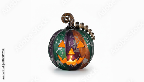 Christmas pumpkin with decoration isolated