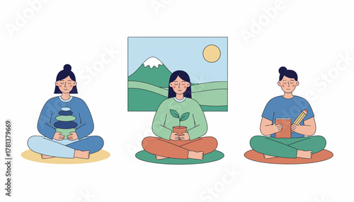 A mindfulness workshop where participants engage in calming activities promoting skillbuilding for stress management.