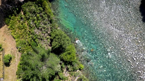 aerial view of the river in spring