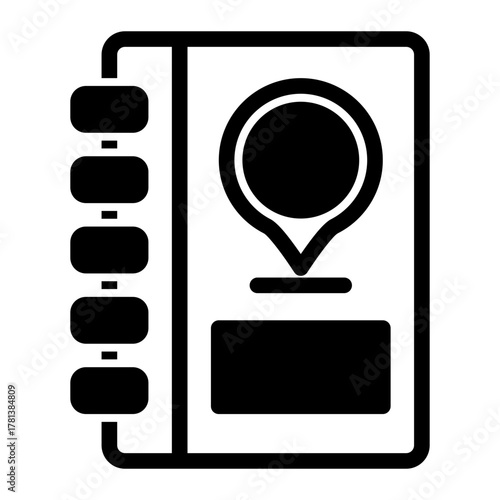 Location Notebook Address Book Icon from Time Management Collection (Mixed Style)