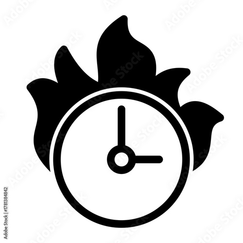 Time Management Fire Flame Deadline Icon from Time Management Collection (Mixed Style)