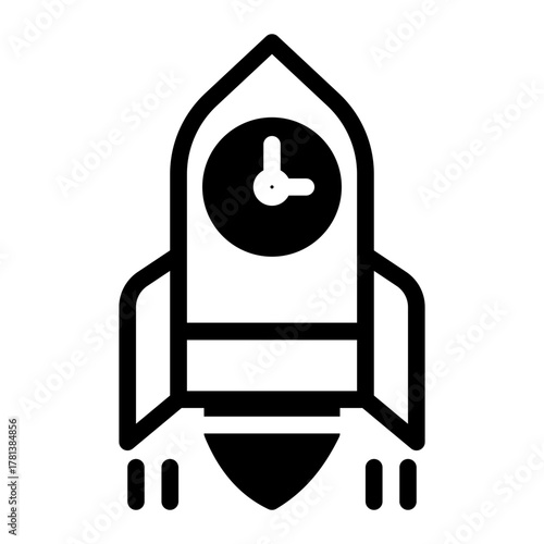 Fast Rocket Launch Time Icon from Time Management Collection (Mixed Style)