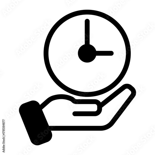 Time Limitation Hand Offer Icon from Time Management Collection (Mixed Style)