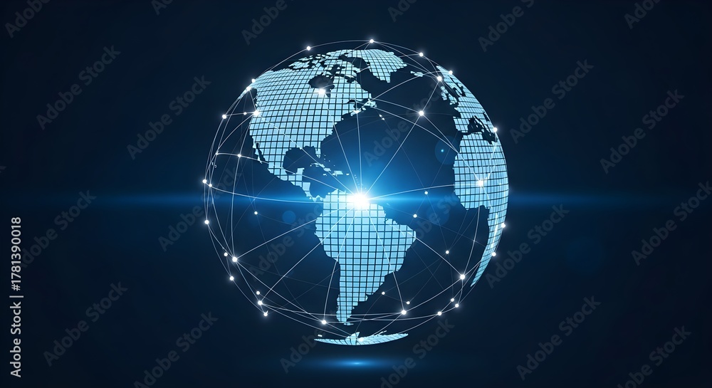 Fototapeta premium Global Connections A Visual Representation of Interconnectivity and Worldwide Network