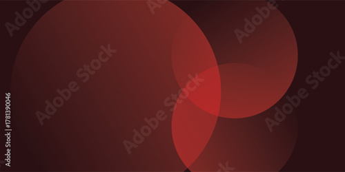 Abstract minimalist banner background, color red gradations. Circle effect style geometric simple art