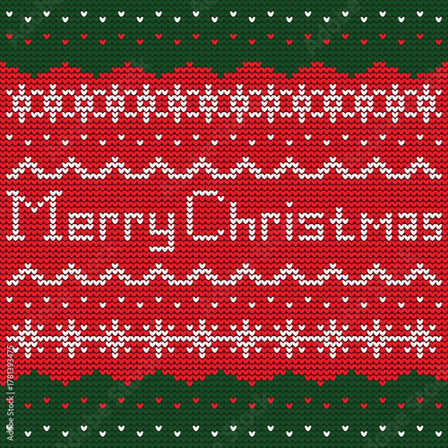 Christmas Knitted Seamless Pattern Background Vector Design.