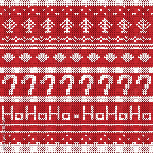 Christmas Knitted Seamless Pattern Background Vector Design.