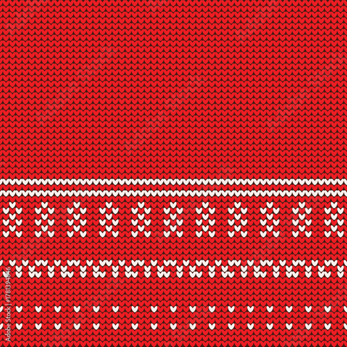 Christmas Knitted Seamless Pattern Background Vector Design.