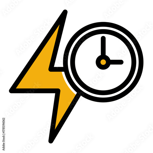 Prime Time Optimization Productivity Icon from Time Management Collection (Outline Color Lineal Style)