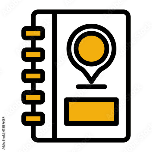 Location Notebook Address Book Icon from Time Management Collection (Outline Color Lineal Style)