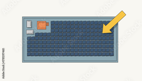 An aerial view of a solar installation on a commercial building highlighting its strategic placement to maximize sunlight exposure.