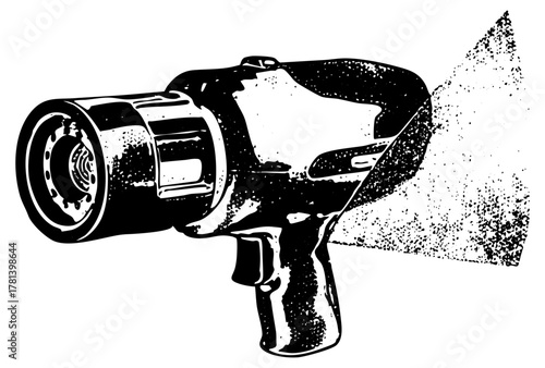 Spray Gun Applies Coating in Industrial Setting