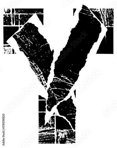 Letter Y transforms abstractly in a modern graphic design