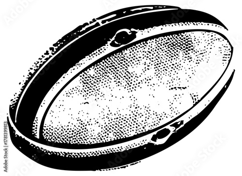 Rugby ball rotates dynamically in sports action