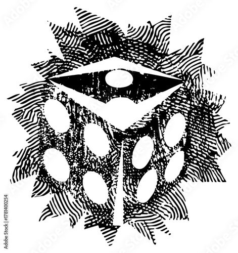 Abstract Eye Observes Surreal Landscape