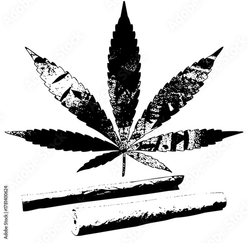 Leaf Texture in Distressed Illustration