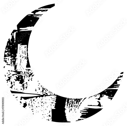 Abstract shape transforms into a face textural motif