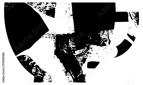 Abstract face emerges from splatter texture