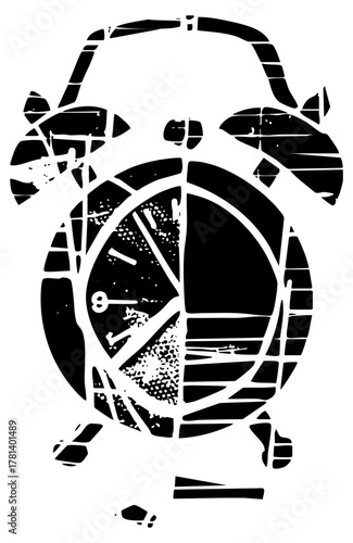 Alarm clock breaking apart in a conceptual illustration